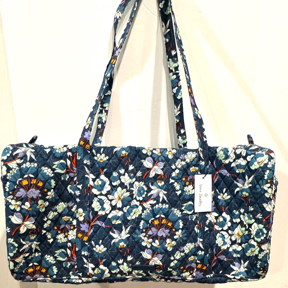 Vera Bradley Quilted Duffel Bag Floral Bursts Pattern Large Traveler Weekend New